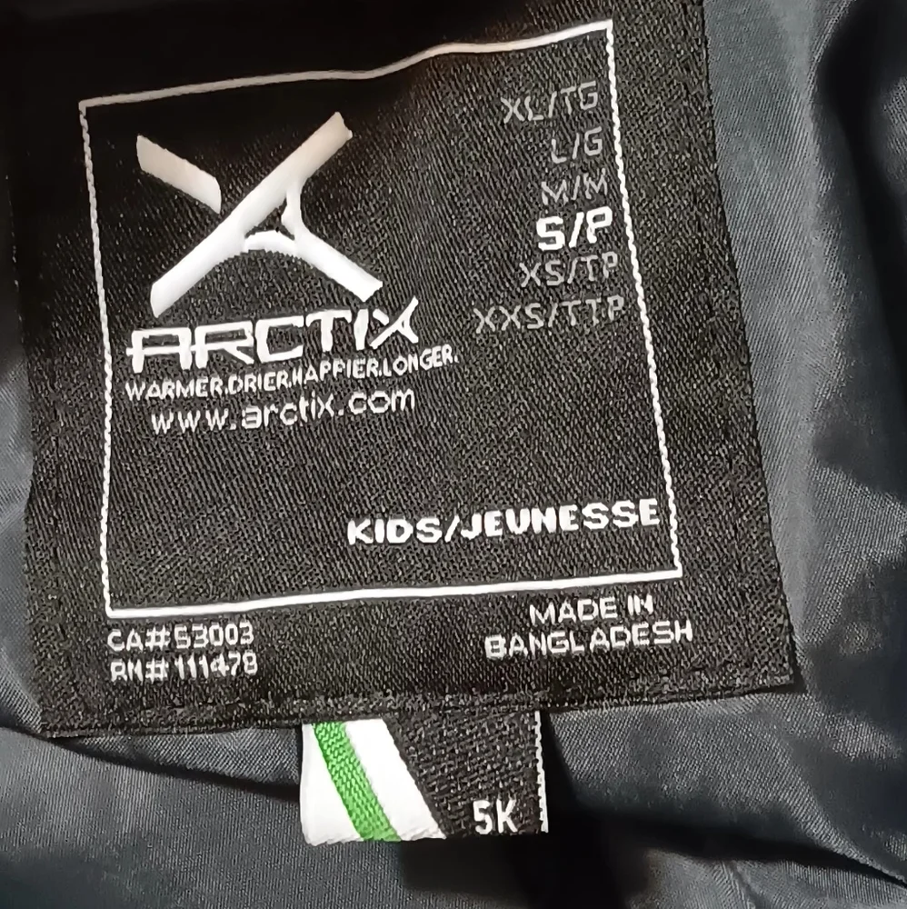 Arctic Girls-Boy‎ Limitless Fleece Top Bib Overall Black/White SzXS Thermal